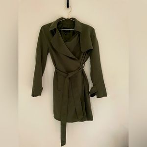 Olive green Banana Republic trench coat